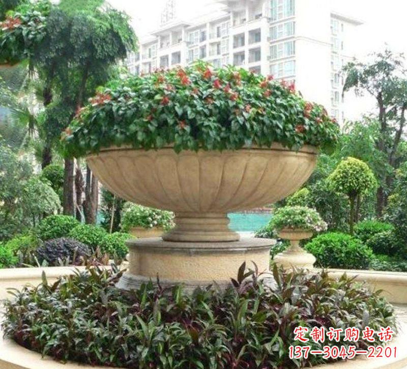 北京石雕小区花盆