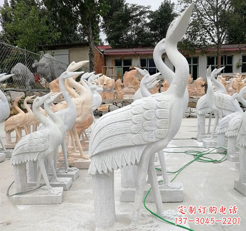 北京石雕小仙鹤