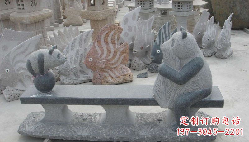 北京石雕熊猫座椅
