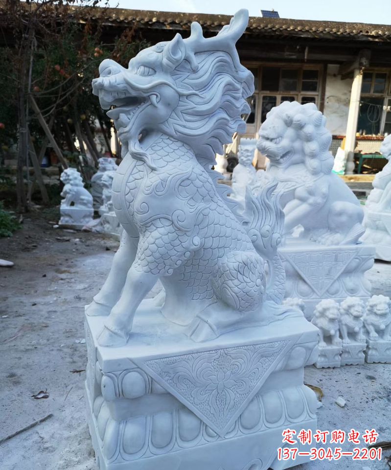 北京石雕镇宅麒麟动物雕塑