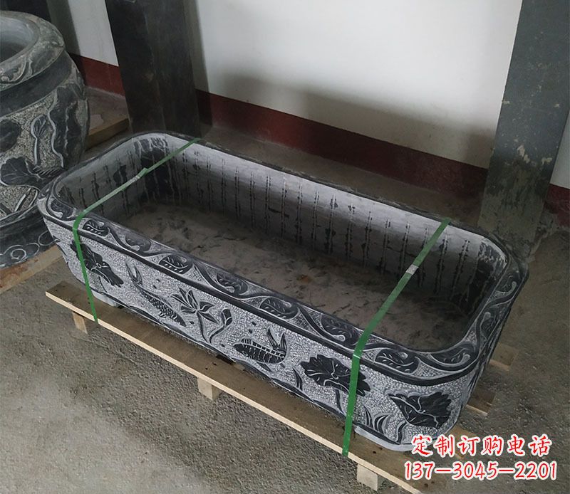北京石浮雕鱼缸仿古鱼缸石雕