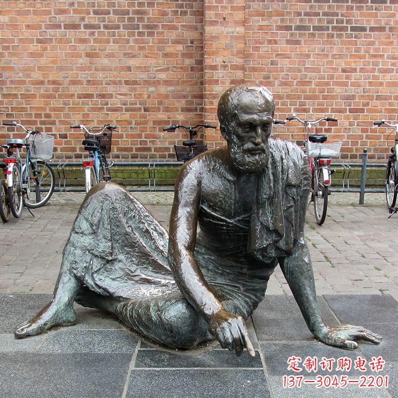 北京世界名人古希腊著名物理学家阿基米德铜雕塑像广场人物雕塑