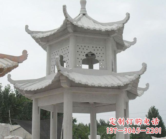 北京双层大理石凉亭石雕