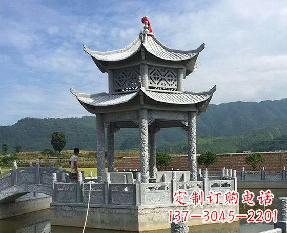 北京双层仿古凉亭石雕_1
