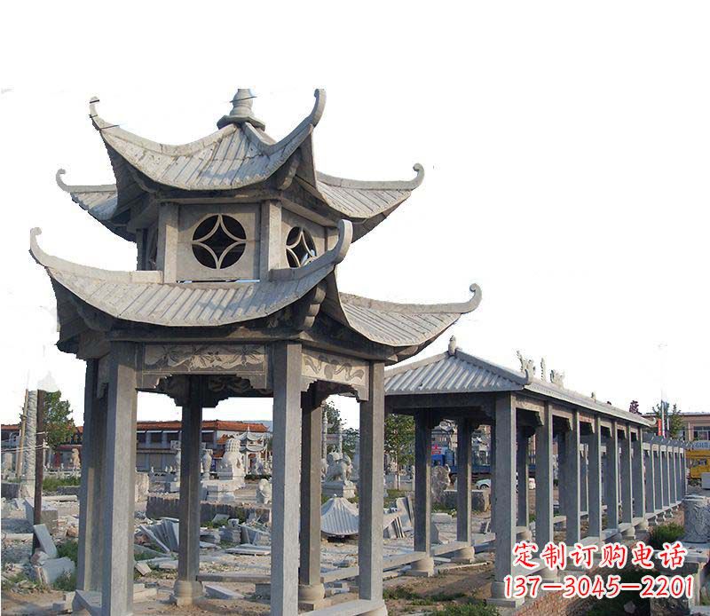 北京双层仿古凉亭石雕