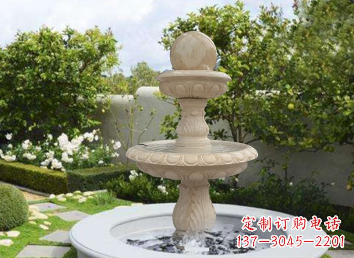 北京双层风水球喷泉别墅石雕