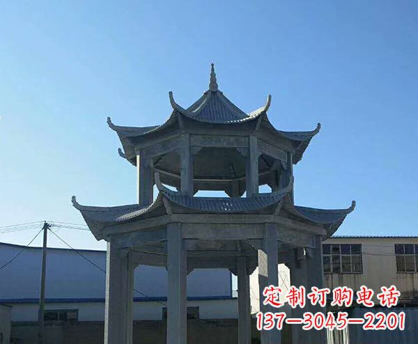 北京双层仿古石凉亭石雕_1
