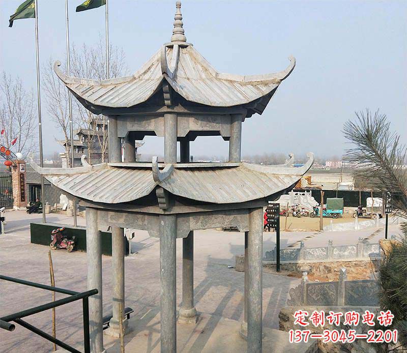 北京双层户外凉亭石雕