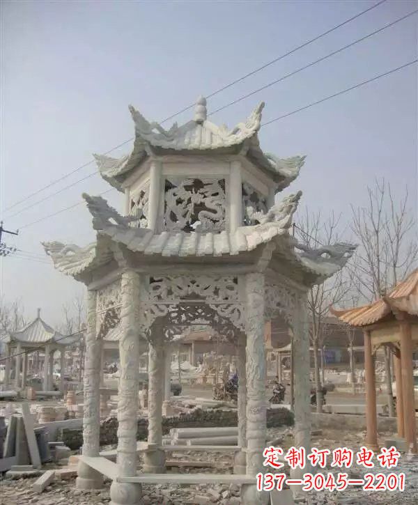 北京双层凉亭石雕