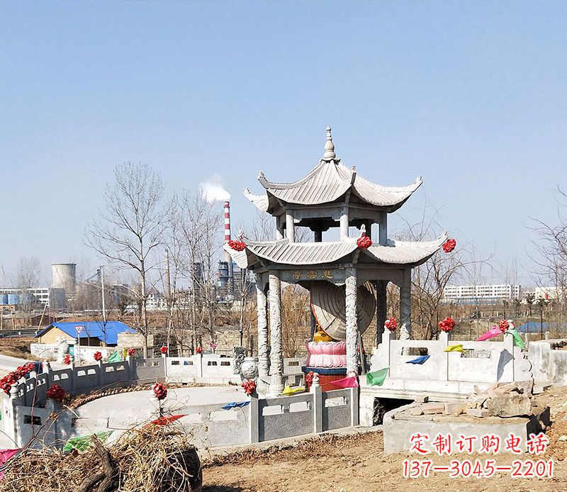 北京双层石凉亭石雕 (2)