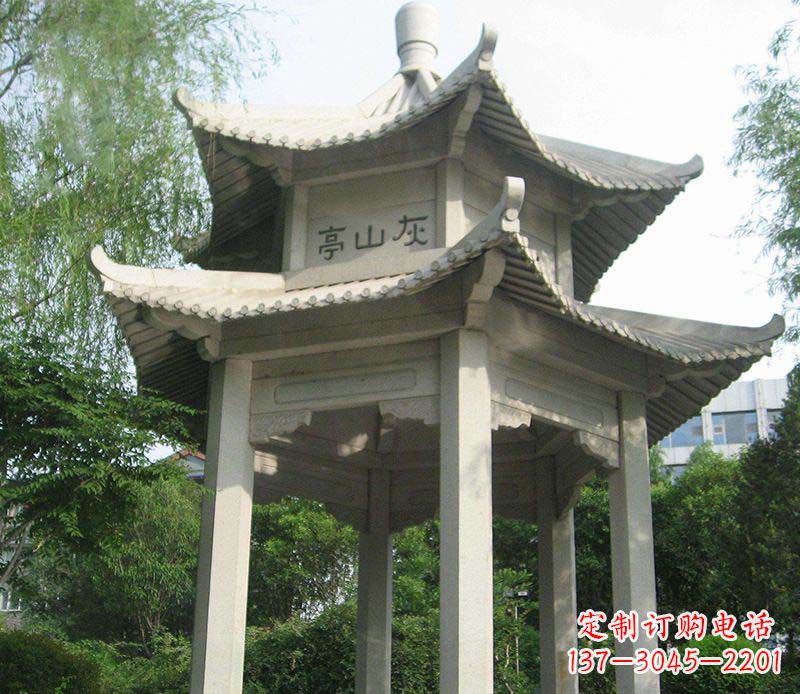 北京双层石凉亭石雕