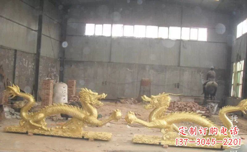 北京双龙戏珠广场铜雕 (2)