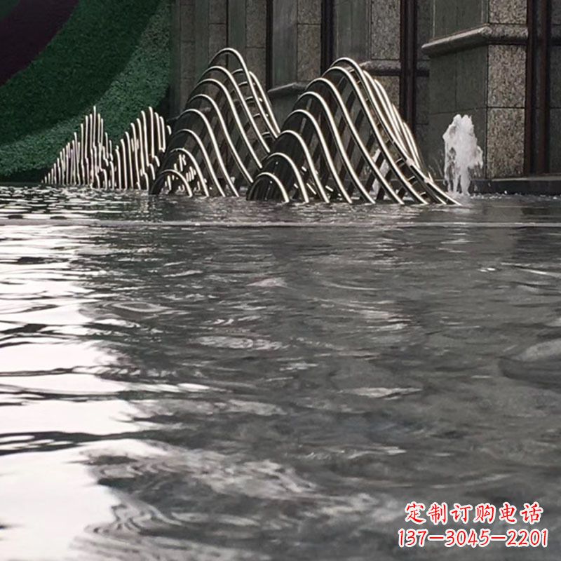 北京水池水景假山不锈钢