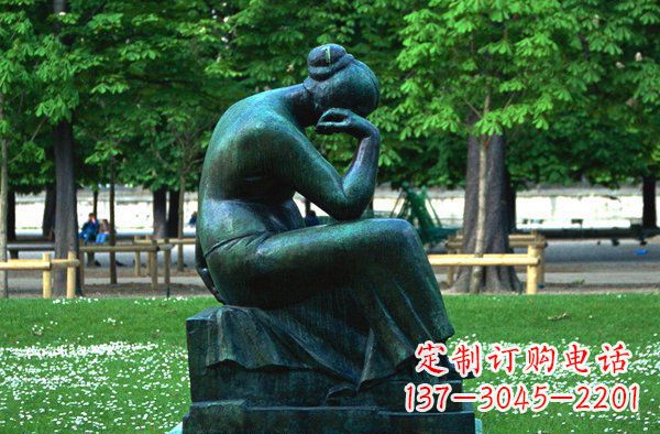 北京思考的女人青铜人物铜雕