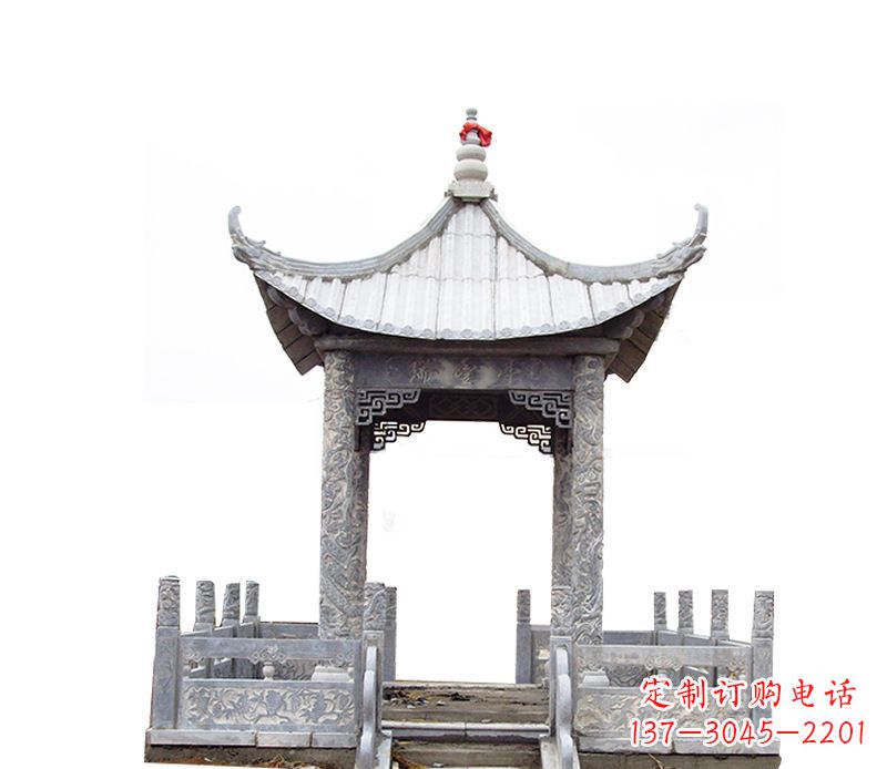 北京四角仿古石凉亭石雕