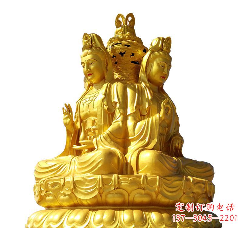 北京四面观音菩萨铜像