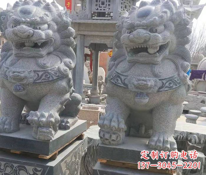 北京寺庙景观仿古石狮子 (3)