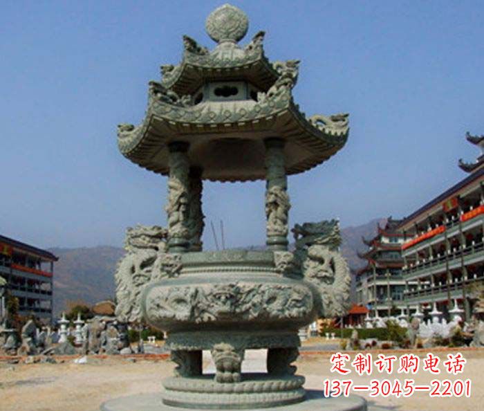 北京寺庙景观仿古石香炉