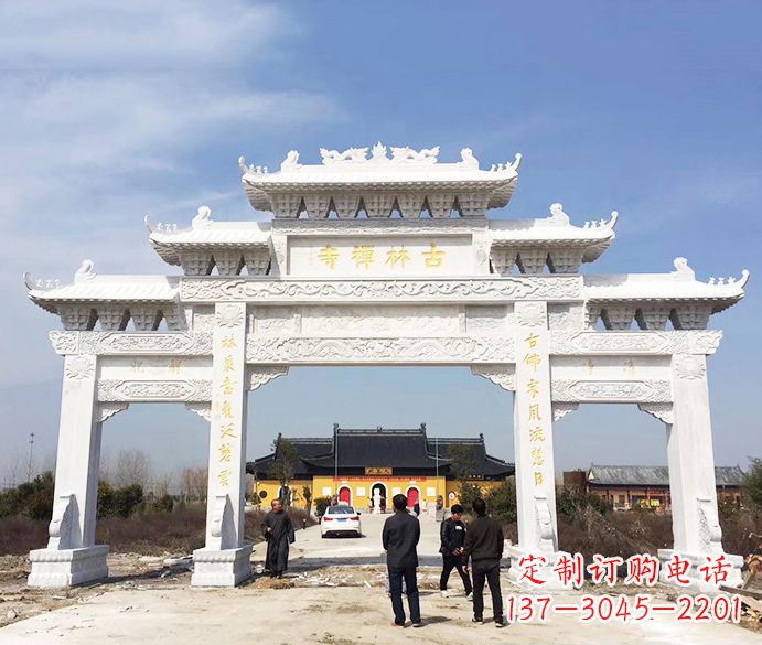 北京寺庙三门五楼石牌坊石雕_2