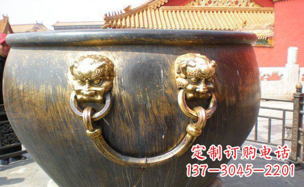 北京寺庙水缸铜雕 (3)