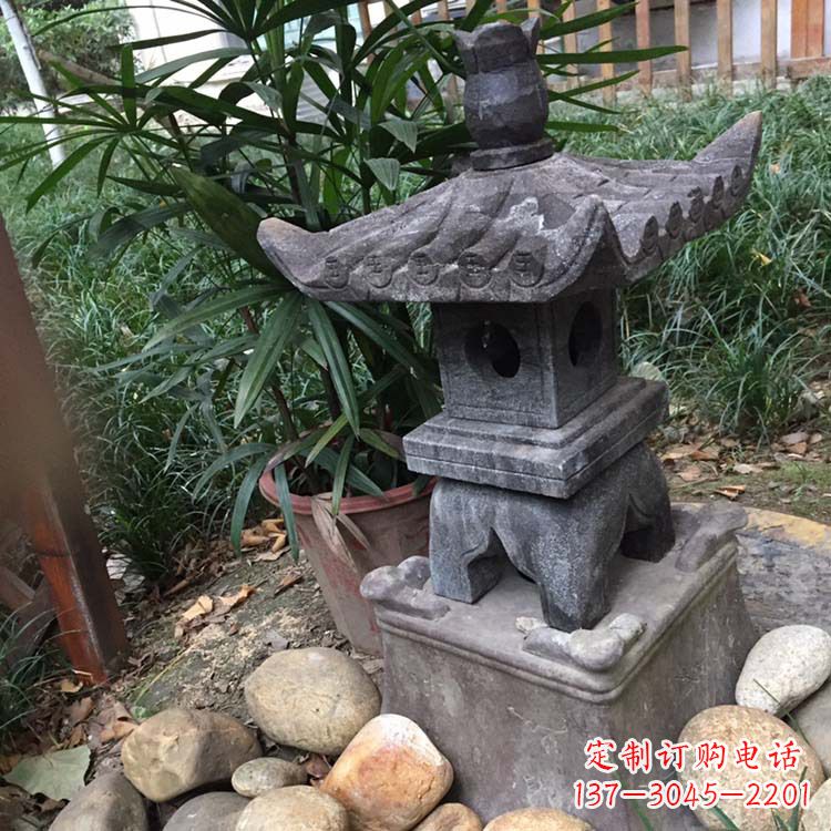 北京寺庙园林青石做旧仿古石灯