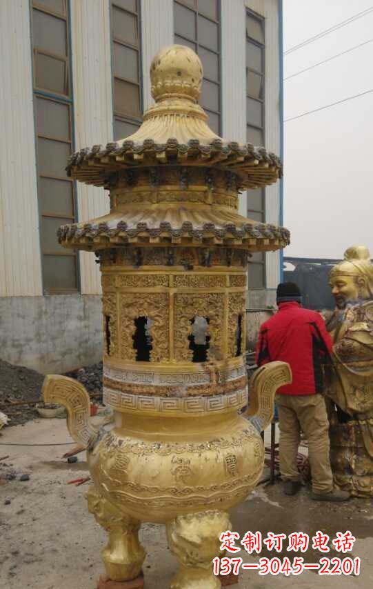 北京寺庙香炉铜雕塑