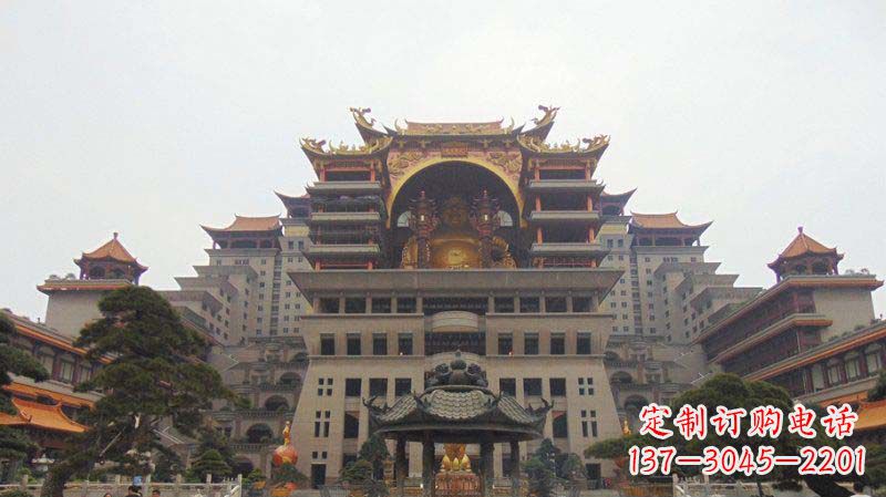 北京寺庙圆香炉铜雕