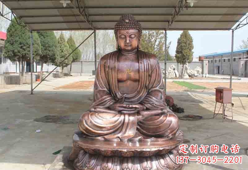 北京寺庙铸铜如来佛像雕塑