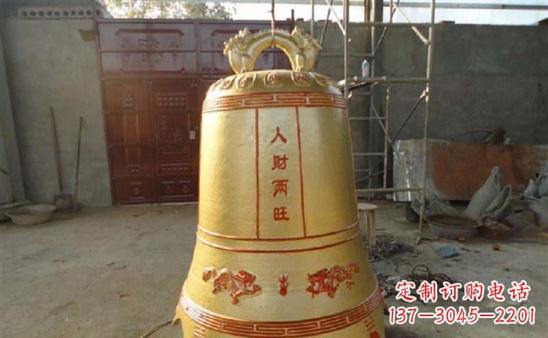 北京寺庙铸铜钟雕塑