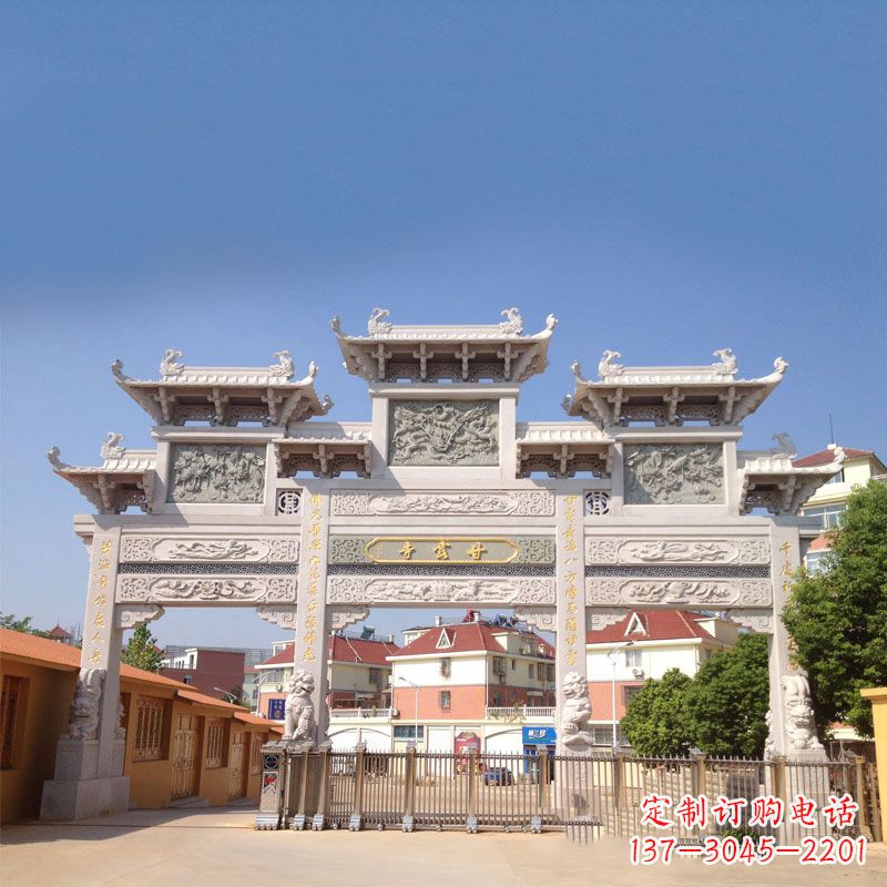 北京寺院大门石雕牌楼