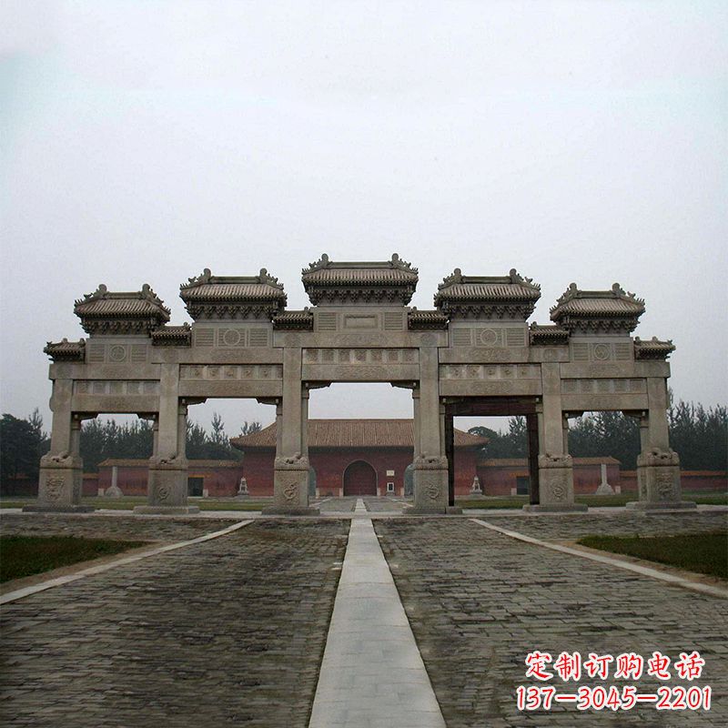 北京寺院五门石牌楼