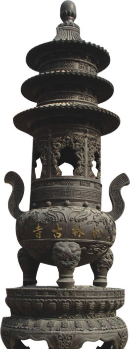 北京松林古寺铜香炉