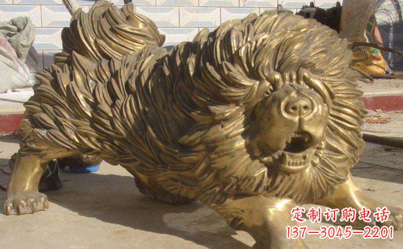 北京松狮犬动物铜雕