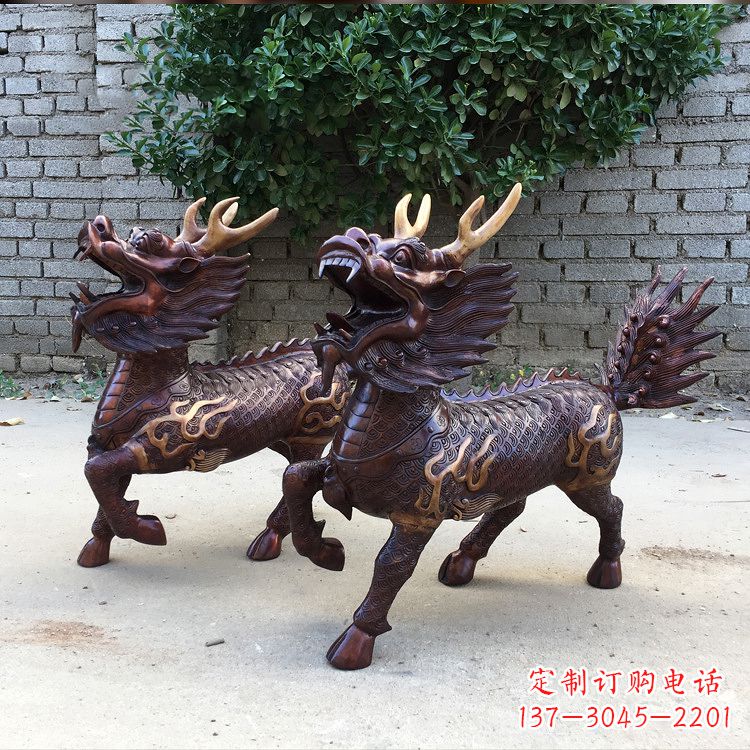 北京送子麒麟铜雕塑
