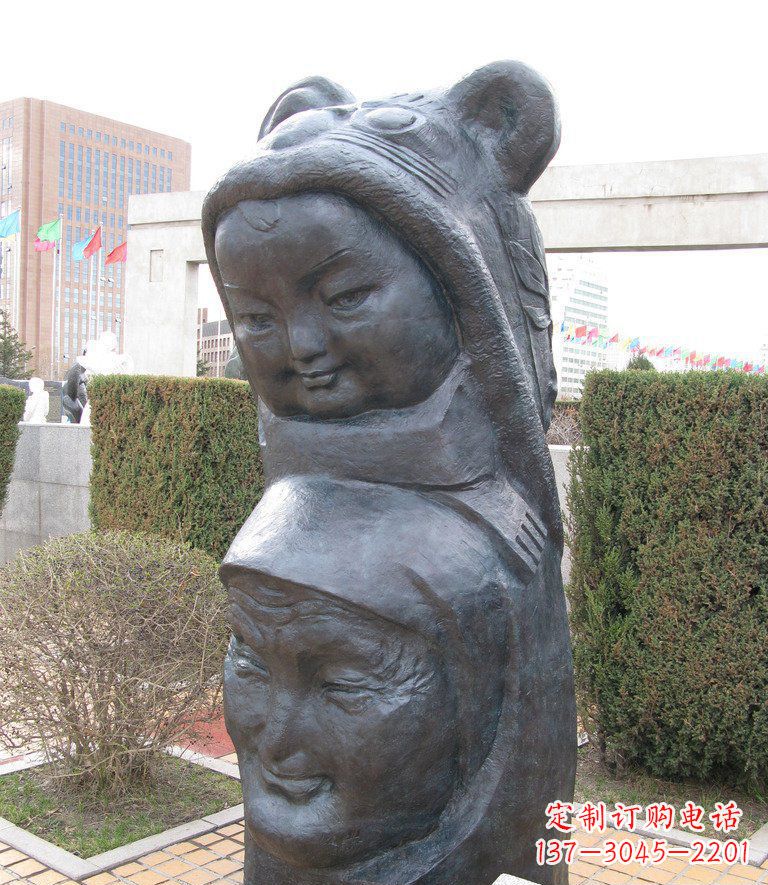北京孙奶亲情人物头像铜雕