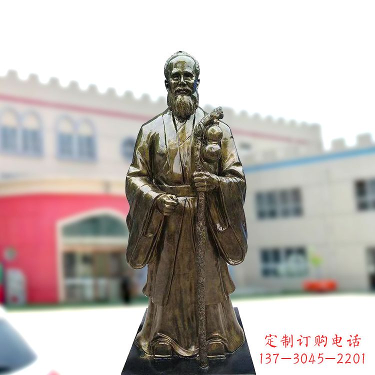 北京孙思邈仿铜玻璃钢雕塑-医院著名医学人物雕像