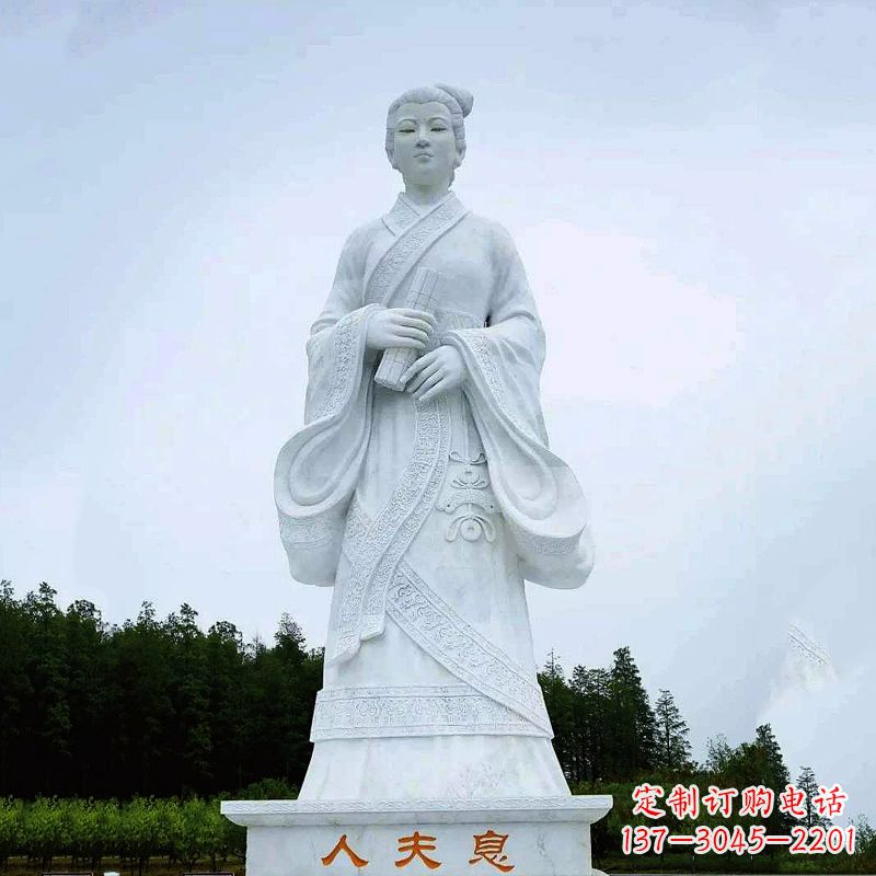 北京桃花夫人息妫汉白玉雕塑-景区园林历史名人古代著名美女雕像