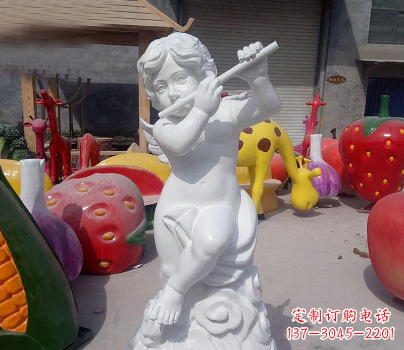 北京天使吹笛人物石雕