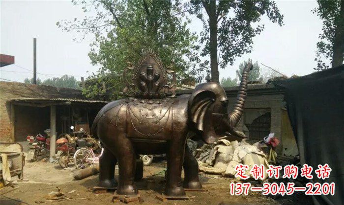 北京铜雕大象平安吉祥公园动物雕塑