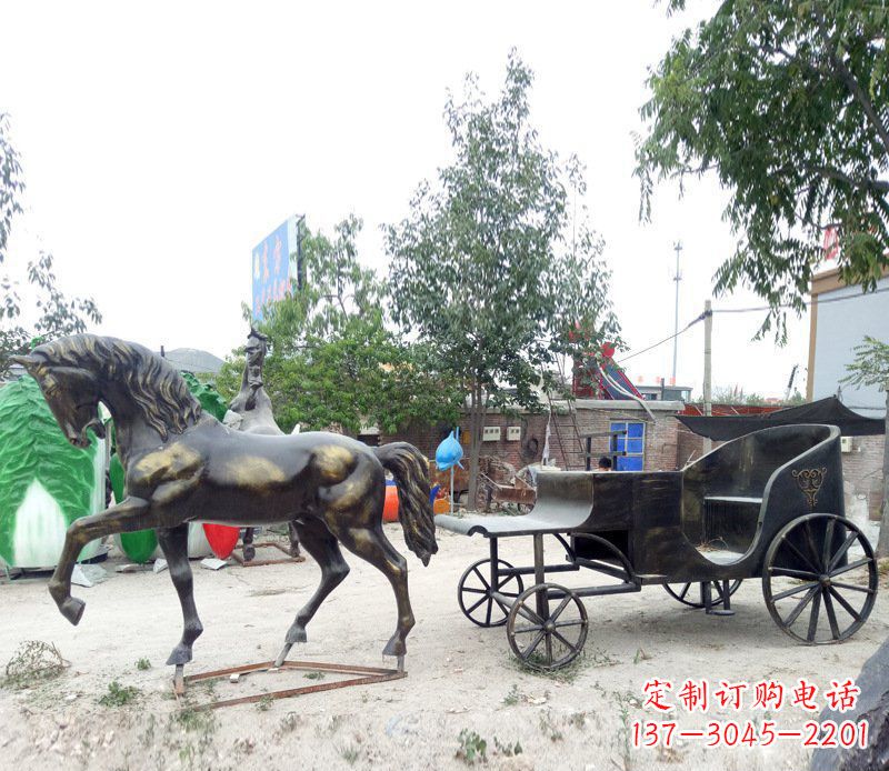 北京铜雕古代战马景观摆件