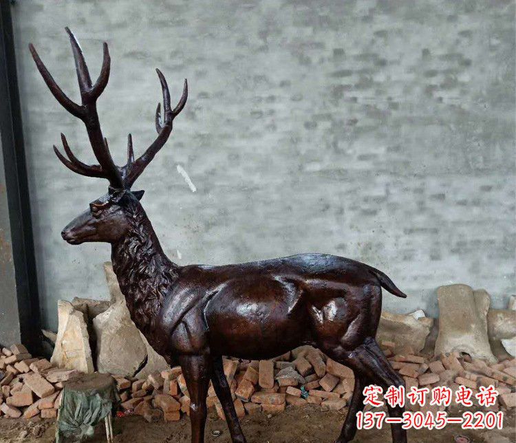 北京铜雕户外公园动物雕塑鹿摆件