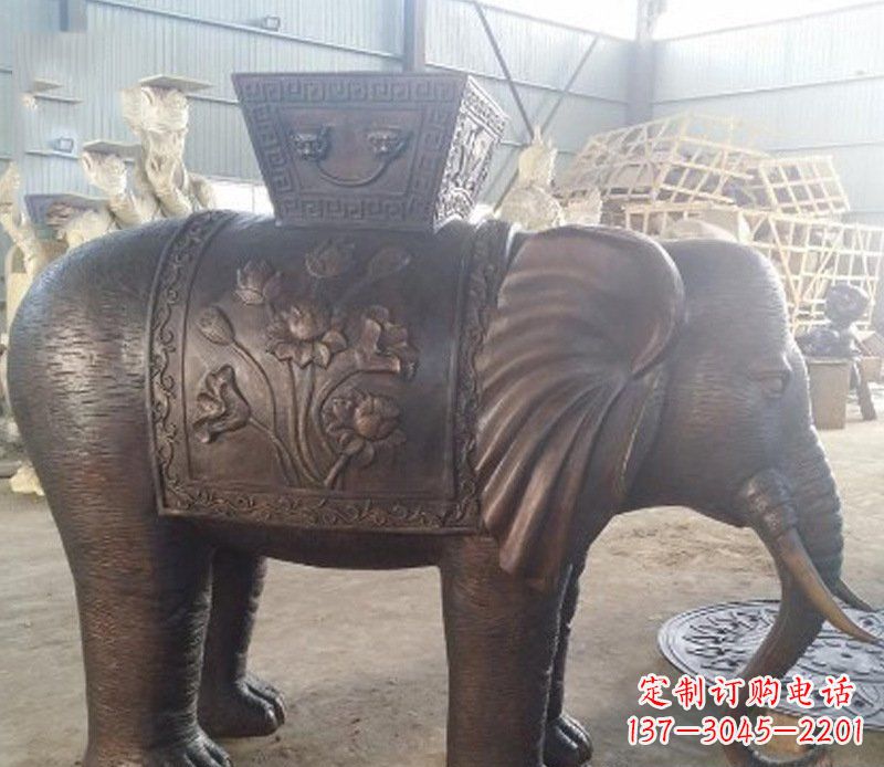 北京铜雕吉祥大象园林动物摆件