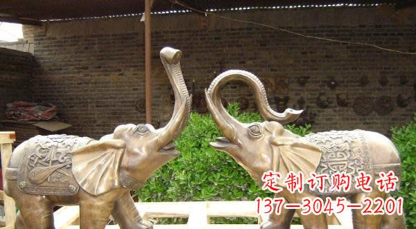 北京铜雕吉祥小象公园动物雕塑