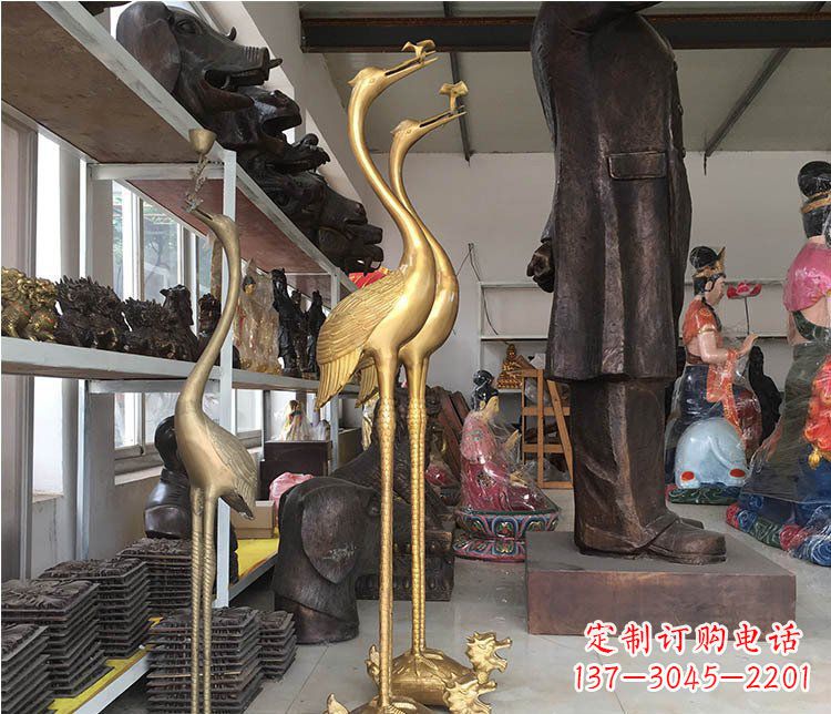 北京铜雕金属仙鹤动物雕塑