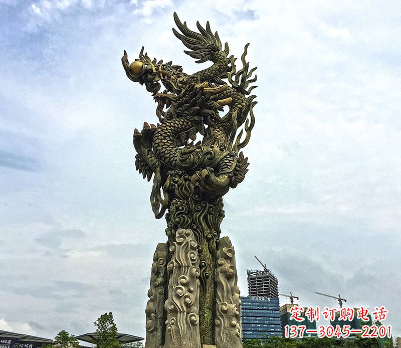 北京铜雕盘龙柱