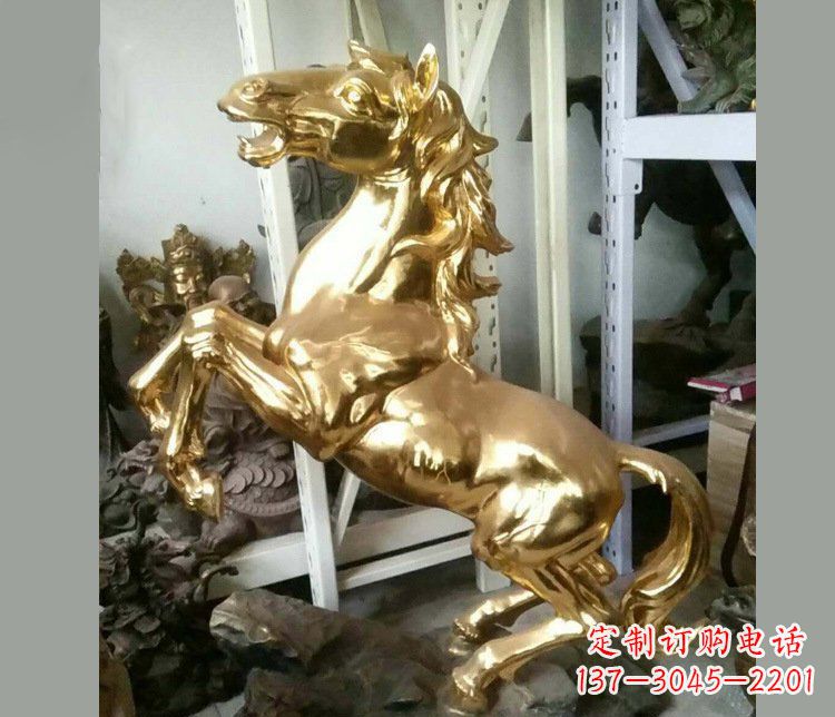 北京铜雕商场招财动物马雕塑 (2)