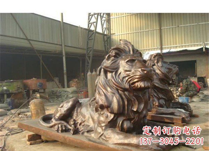 北京铜雕狮子公司门口雕塑