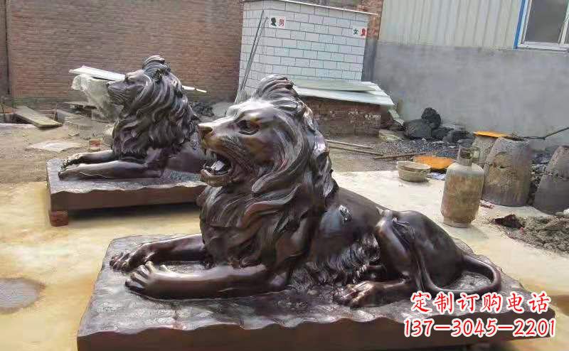 北京铜雕狮子户外摆件镇宅动物雕塑