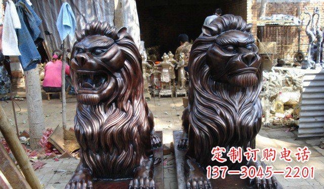 北京铜雕狮子公司门口雕塑 (2)