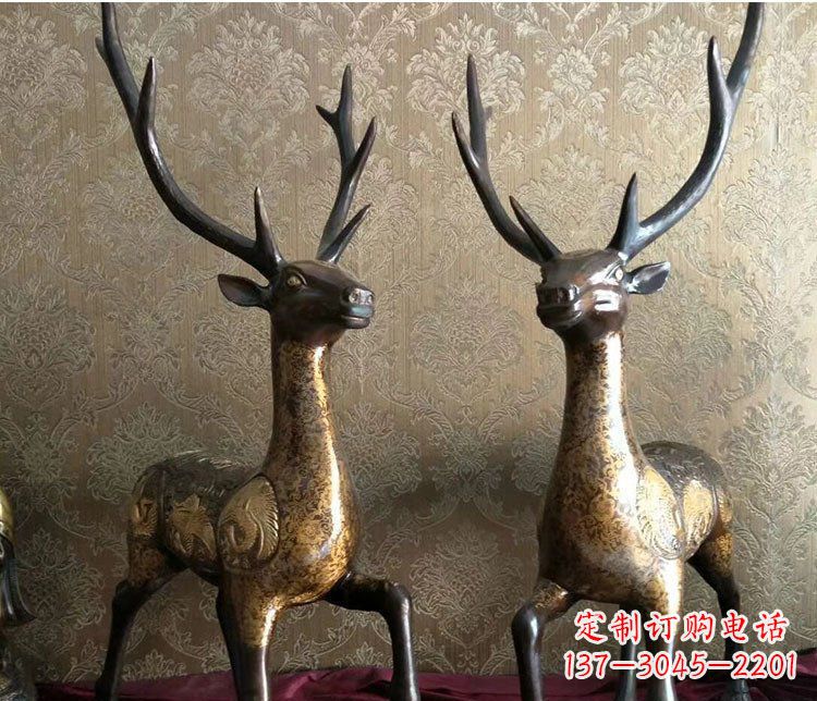 北京铜雕室内装饰动物鹿雕塑